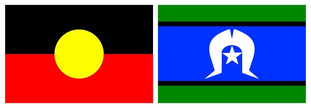 Aboriginal and Torres Train Islander flags